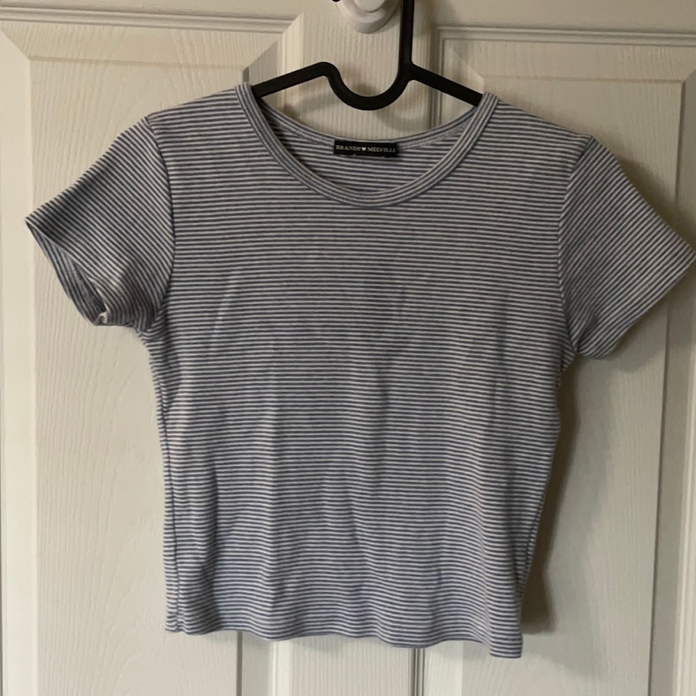 Brandy 💗 Melville blue/white crop T